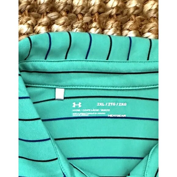 Under Armour UA Golf Polo Performance Dri-Fit Heatgear Polo (2XL) Teal T… - Picture 4 of 8